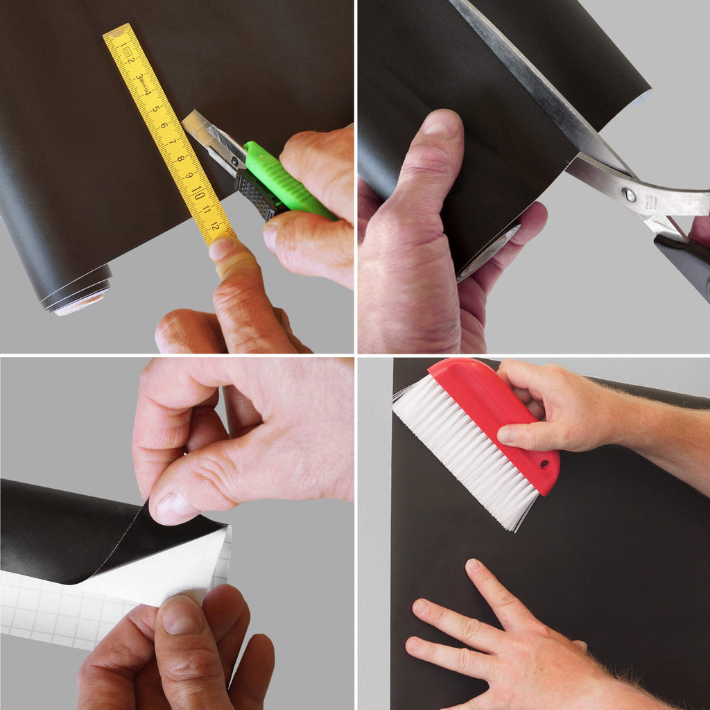 Werkzeyt Tafelfolie - Magnetisch - Selbstklebend & leicht anzubringen-Ideal zum Schreiben & Anheften von Notizen-inkl. Tafelkreide & Magneten/Kreidetafel/Magnetfolie / B29209, 90 x 60 cm (magnetisch)