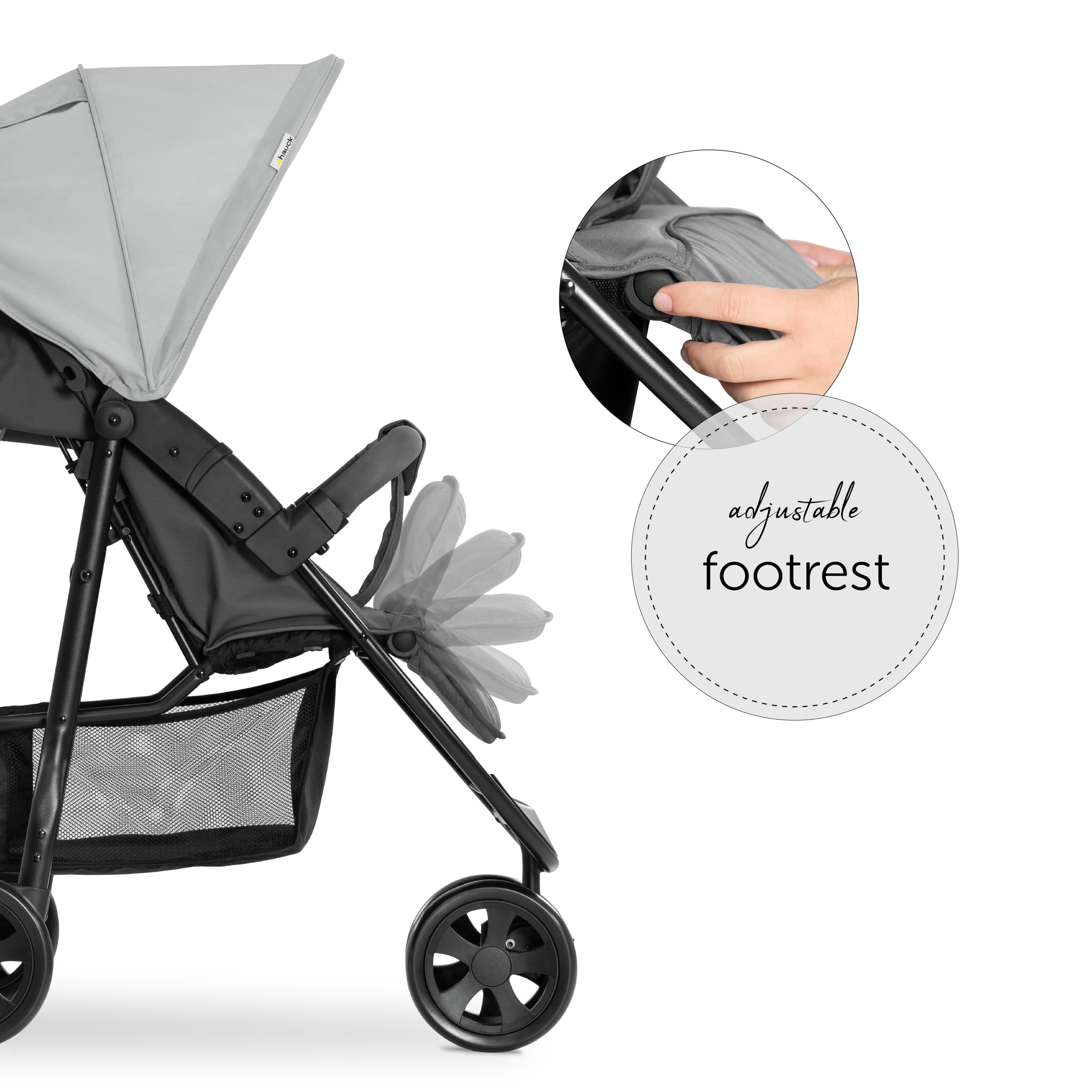 hauck Citi Neo 3, Grau - Dreirad Kinderbuggy ab Geburt bis 22 kg mit Liegefunktion, Becherhalter, Tasche im Verdeck, XL Korb bis 3 kg, Einhändig Zusammenklappbar, Leicht - 7,3 kg