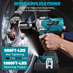 Ecarke 1400Nm Akku-Schlagschrauber, kompatibel mit Ma-kita 18V Lithium, bürstenloser 1/2 Zoll Schlagschrauber mit LED-Licht für Radmuttern, Gerüstbau & Kfz-Wartung (Ohne Akku & Ladegerät)