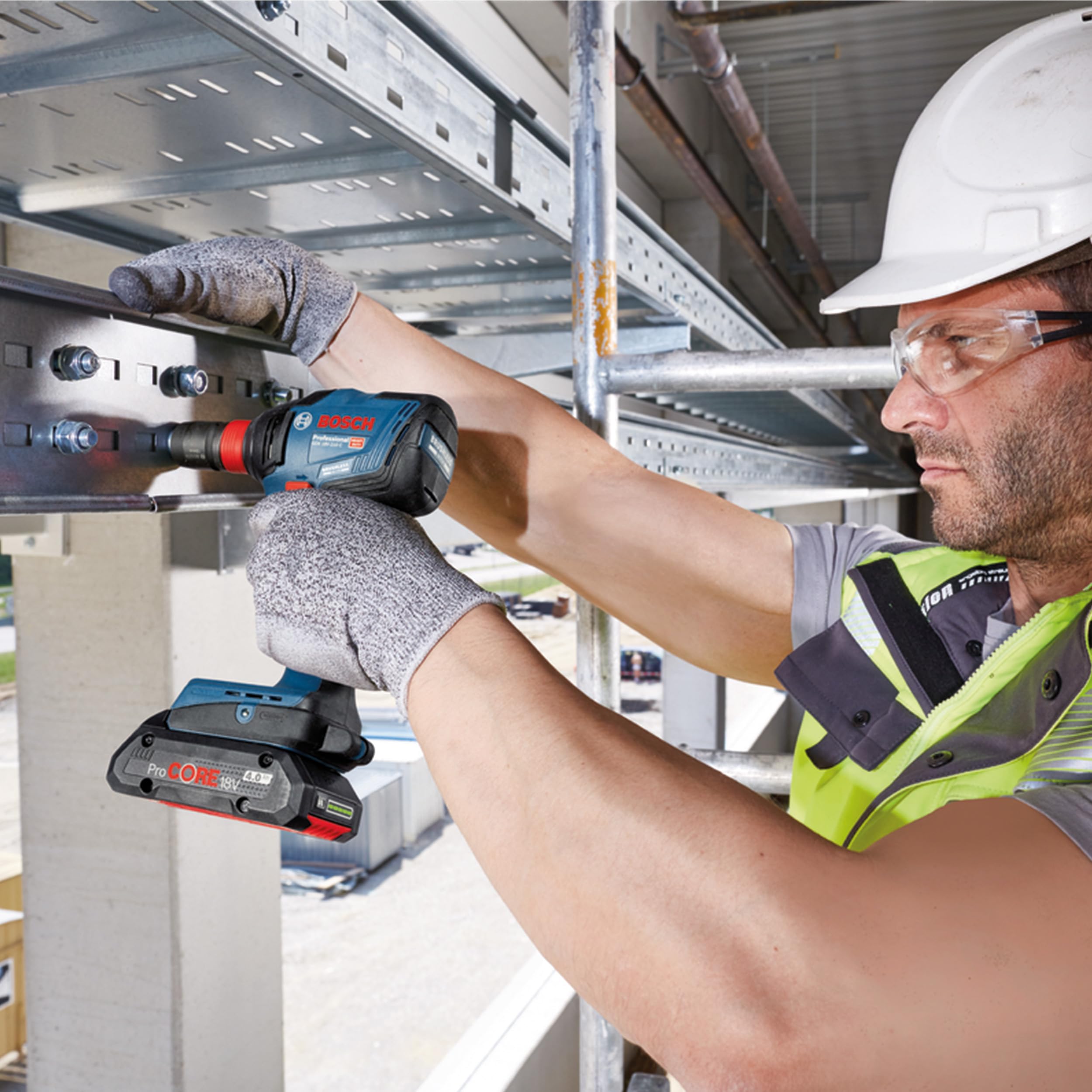 Bosch Professional 18V System Akku Drehschlagschrauber GDX 18V-210 C (max. Drehmoment 210 Nm, inkl. Bluetooth Low Energy Modul GCY 42, L-BOXX, ohne Akku/Ladegerät)