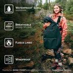 JAN & JUL Waterproof Baby Rain Cover with Hood and Pockets, Universal for Baby Carriers and Strollers (Black)