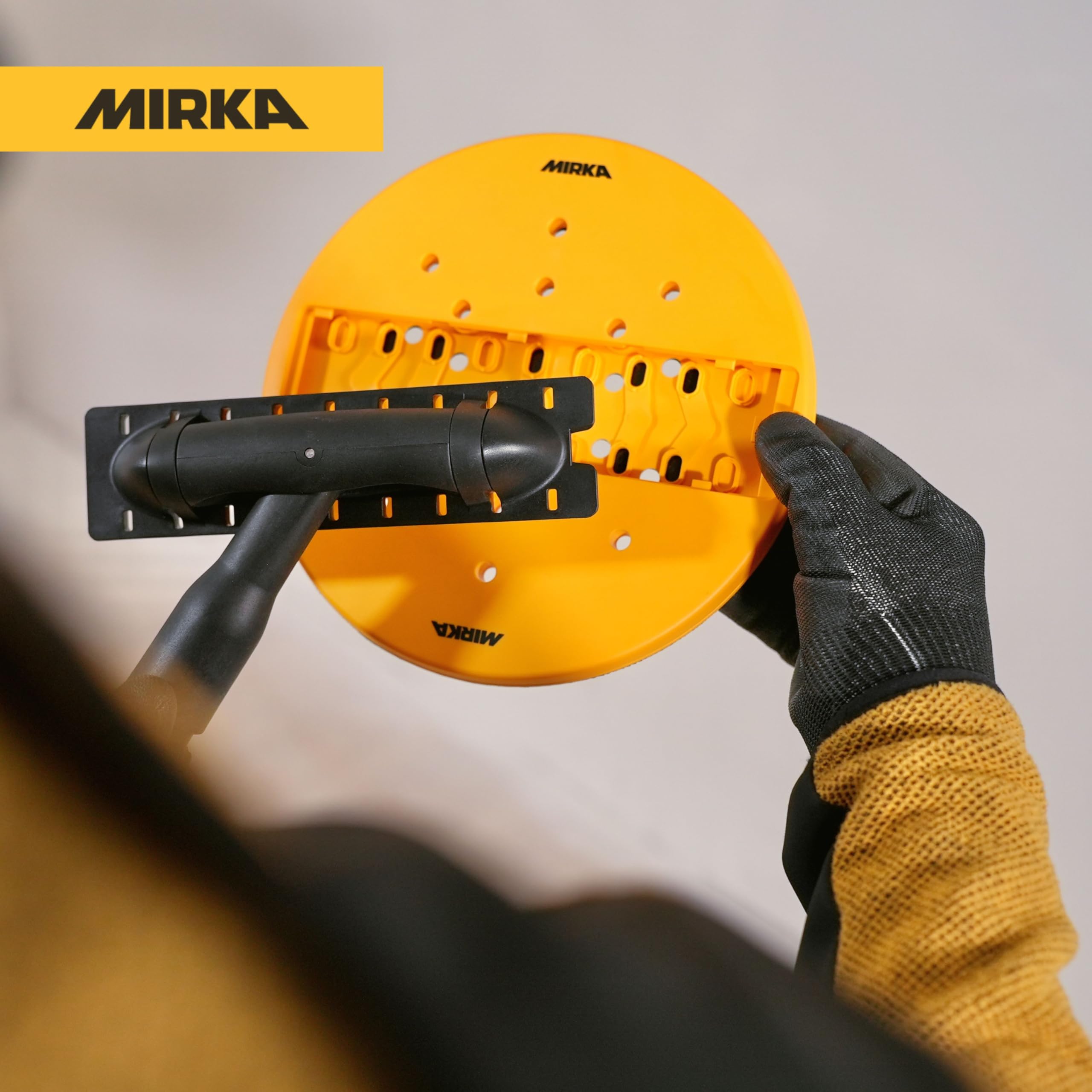 Mirka DecoSander staubfreier Stabschleifer für glattes Wand- & Deckenfinish, Trockenbau, Detailarbeiten / 80x230mm & Ø 225mm Schleifteller/Klett