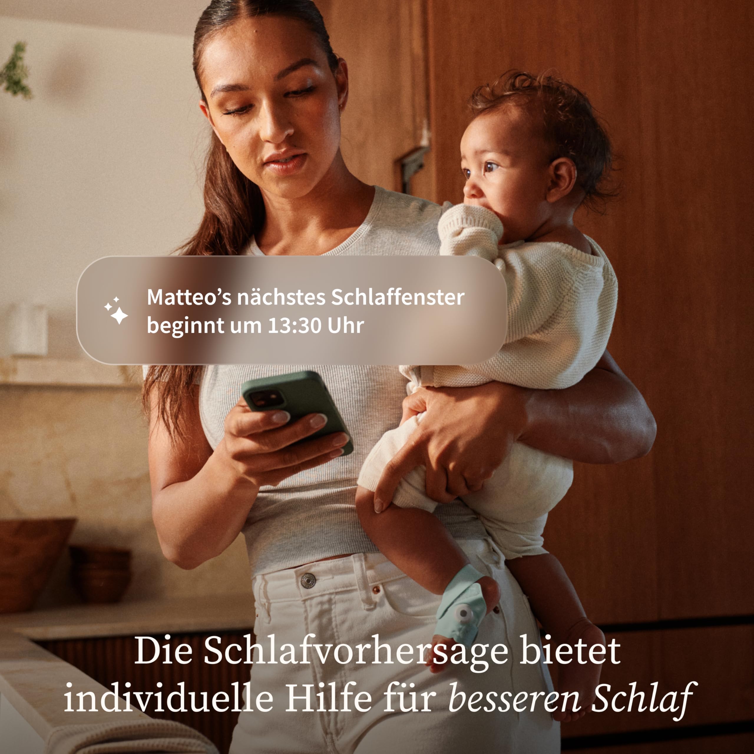 Owlet Dream Duo – Smart Baby Monitor mit Dream Sock® Sensor, präzise Puls- & Sauerstoffmessung, 2K HD Kamera, Schlafanalyse, WLAN & App-Steuerung für sicheres Baby-Monitoring, Mint