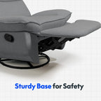 Softa Entspannungssessel, Manueller Schaukelstuhl mit verstellbarer Fußstütze, Seitentaschen, gepolsterte Sitzfläche und Rückenlehne, bequemer Liegesessel für das Wohnzimmer, Grau