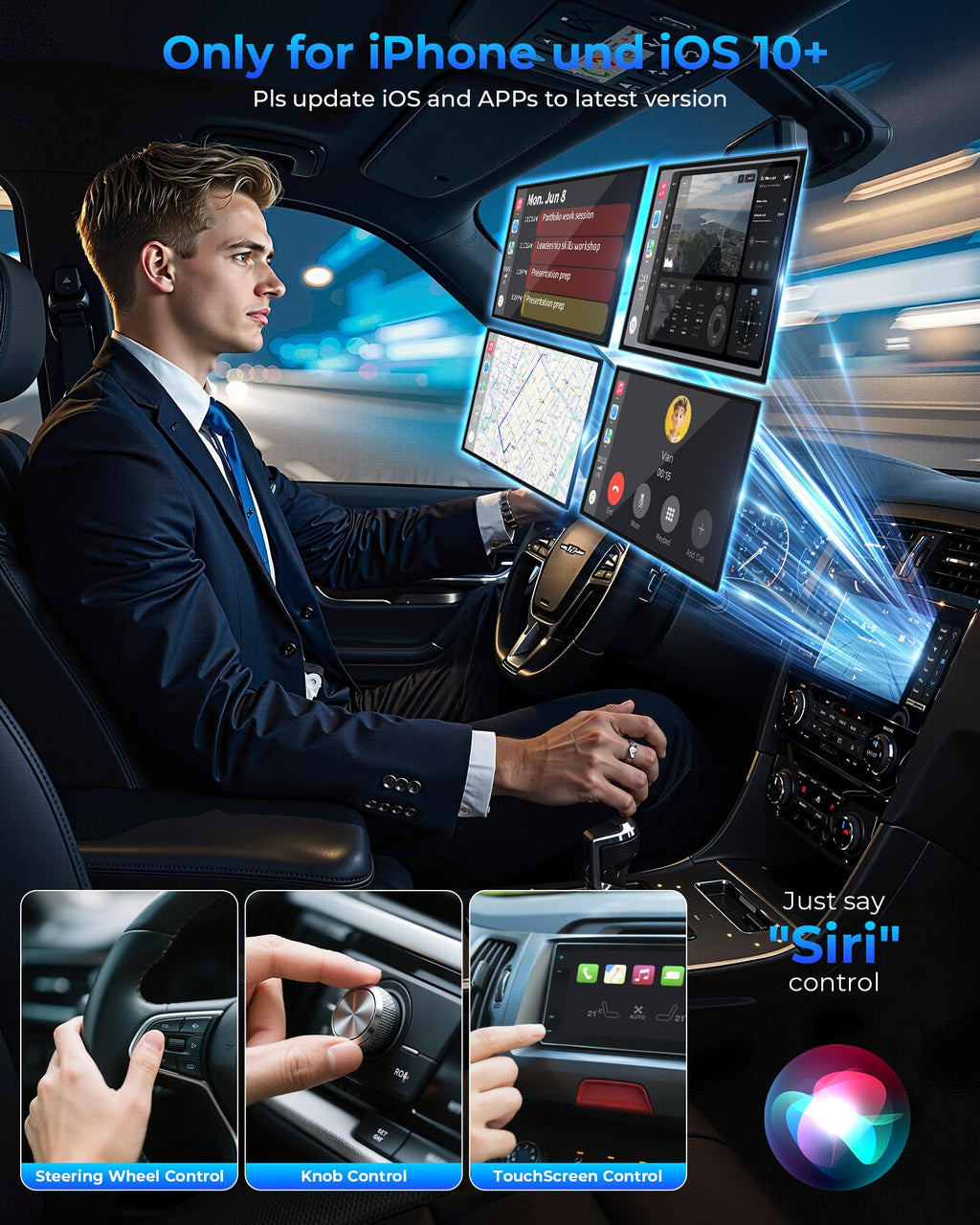 Mini CarPlay Wireless Adapter für iPhone - Converts Wired to Wireless CarPlay Adapter, CarPlay Stick für Apple Wired CarPlay Cars & für iPhone iOS 10+, USB & Type-C, Plug & Play