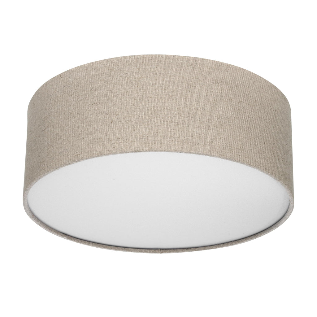 REV LED Deckenleuchte - Deckenlampe Schlafzimmer, Wohnzimmer & Küche rund 30cm mit Stoff-Lampenschirm im Vintage-Look, taupe