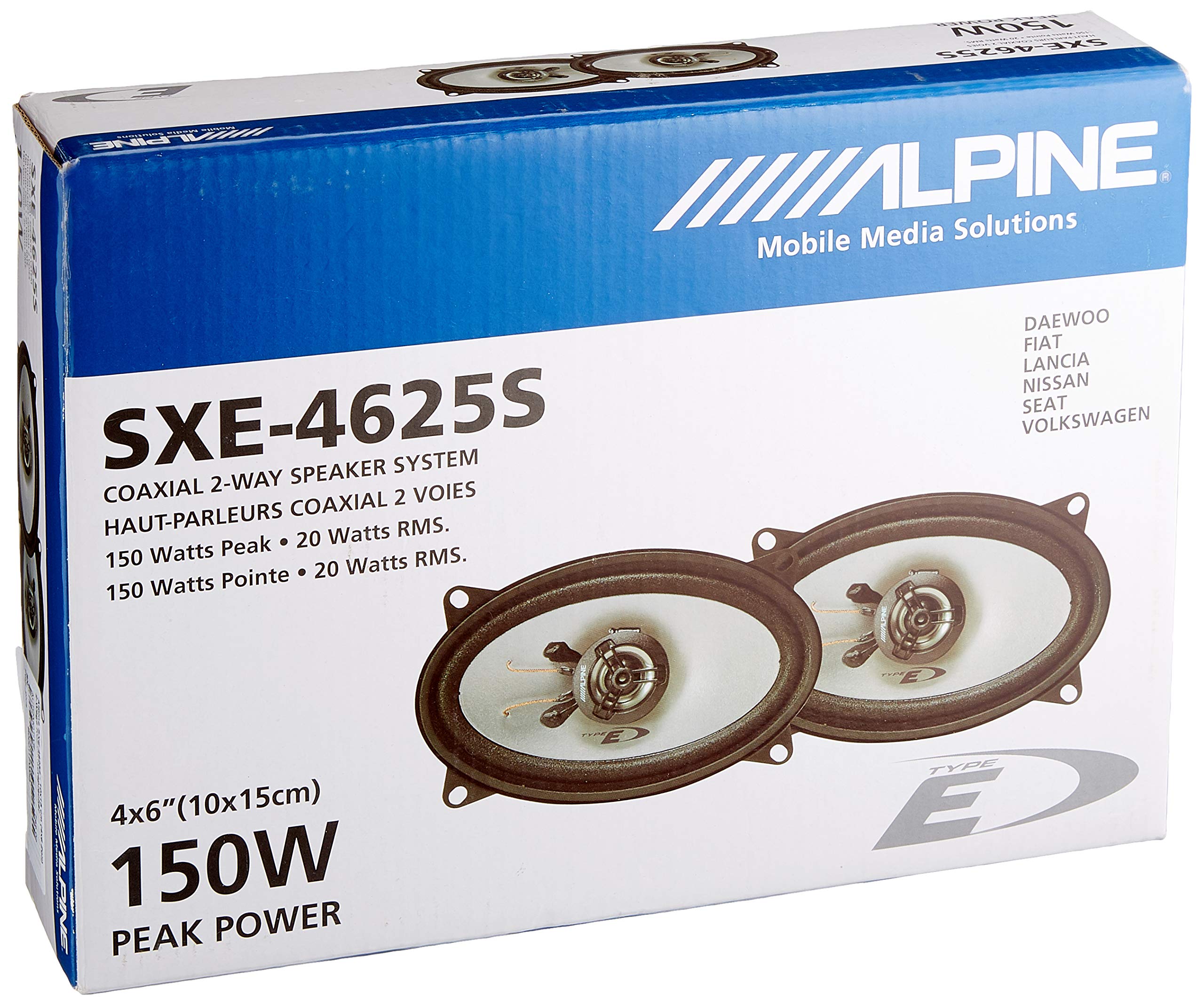 Alpine SXE-4625S - 10x15 cm (4x6 Zoll) 2-Wege Koaxiallautsprecher, 60w, schwarz