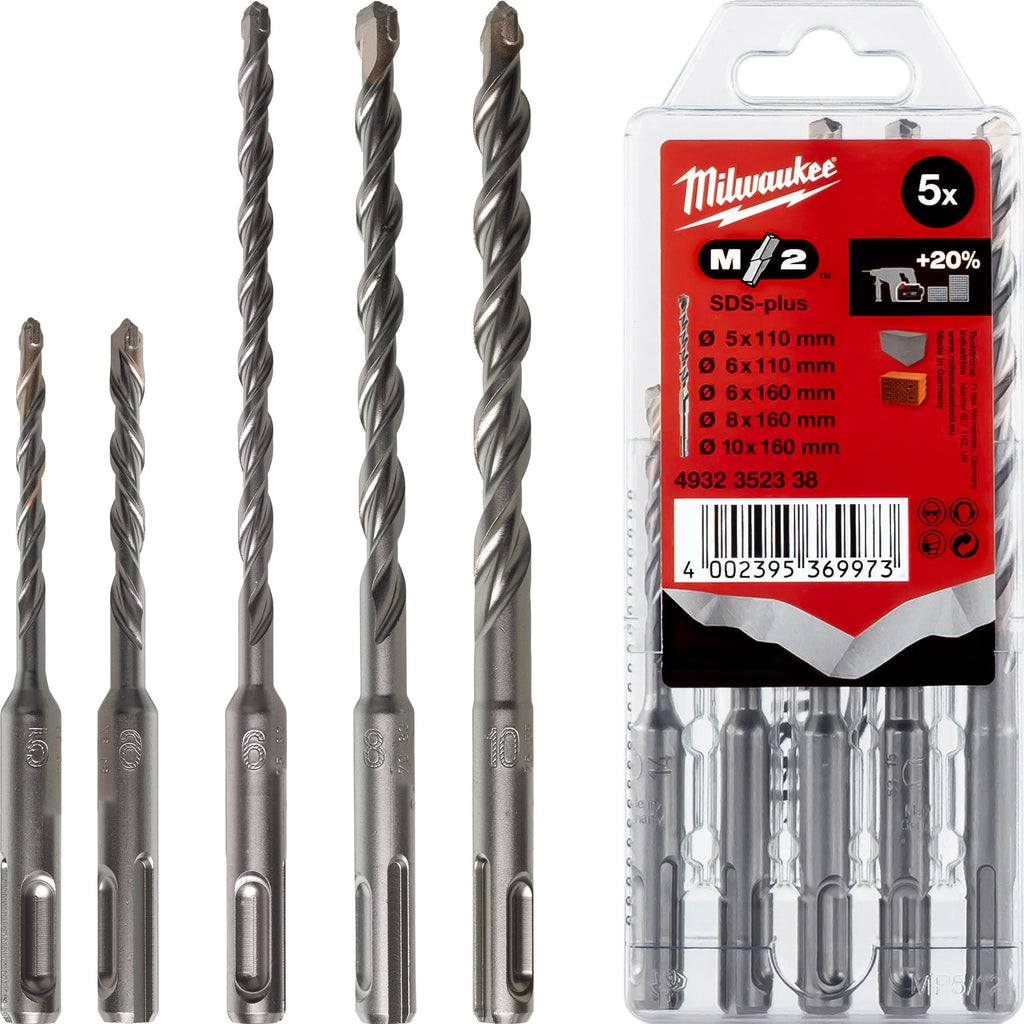 Milwaukee Hammerbohrer SDS-Plus L= 110/160mm, Typ 2, Kassette 5-tlg.