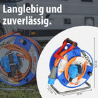 Brennenstuhl Camping-Kabeltrommel / CEE 230V Kabeltrommel 25m (H07RN-F 3G2,5 in orange, CEE-Winkelkupplung inkl. Schutzkontakt-Kombisteckdose, für den ständigen Einsatz außen IP44, Made in Germany)
