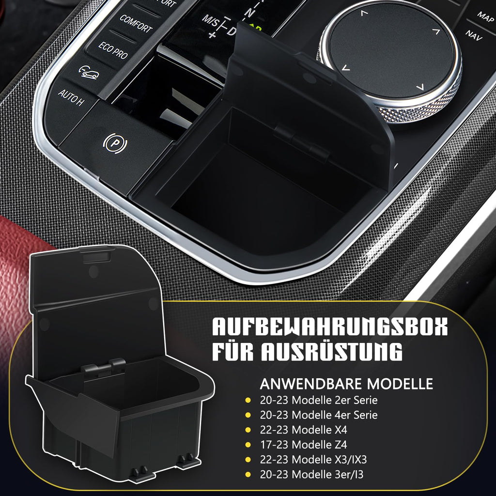 Pinyenr Auto-Schalthebel-Aufbewahrungsbox Für BMW 1 3 4 Serie X3 X4 X5 X6 X7 F40 F44 G20 G21 G01 Mittelkonsole Aufbewahrungsbo Mittelkonsole Armlehnen Box Organizer