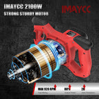 IMAYCC Mörtelrührer, 2100W Betonmischer, Rührwerk Beton with 6 Speed, Quirl Mörtelrührer m14, Rührgerät Mörtel, Betonrührer, Rührwerke, Ideal for Mixing Feed, Plaster, Paint, Cement, Mortar etc.