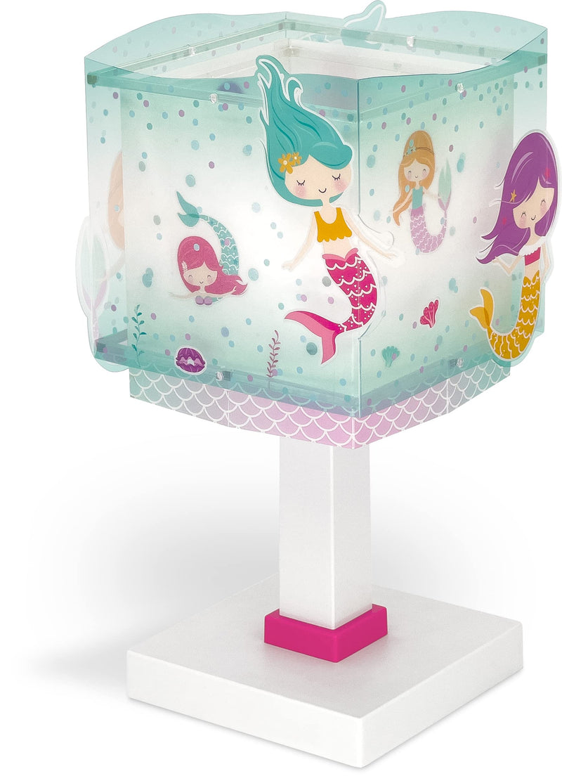 Dalber Kinder Tischlampe Nachttischlampe kinderzimmer Mermaids Meerjungfrauen, Kinderzimmer, Nachttischlampe, 63441, E14, Türkis