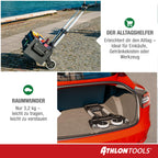 ATHLON TOOLS Aluminium Transportkarre klappbar TÜV geprüft – Langer Teleskopgriff 110 cm, Anti-Rutsch-Pads, Soft-Laufräder, inkl. 2 Expanderseile