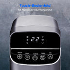 MEDION P15 TF Turmventilator mit Fernbedienung (5 Geschwindigkeitsstufen, leiser Schlafmodus, 45 Watt Leistung, Automatische 80° horizontale Oszillation, LED Display, MD10809) Anthrazit