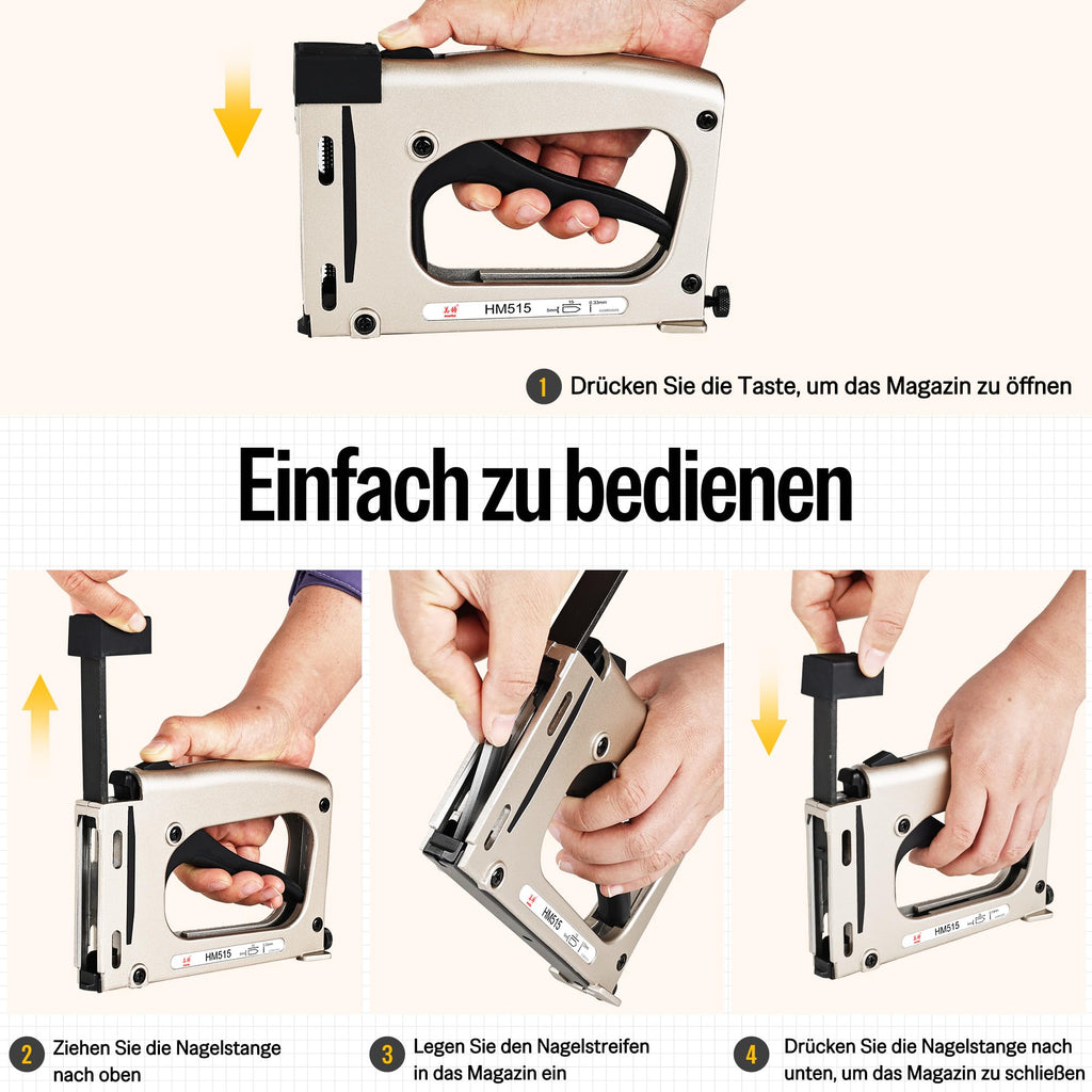 meite Hand-Punktetreiber HM515 mit 1000 Punkten – Manuelles Bilderrahmenwerkzeug, Leichter Punktetreiber für Bilderrahmen, Handtacker/Nagler für Bilderrahmen und Kunstwerke