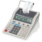 Maul Tischrechner Printing MPP 123 | druckender Rechner mit wichtigen kaufmännischen Funktionen und 12-stelligem Display | 2-Farbiger Druck | 2,4 Zeilen/Sek | Netzbetrieb | Grau