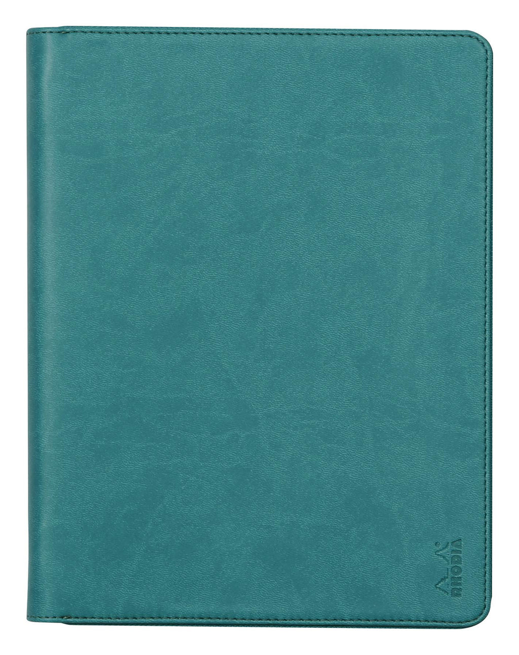 Rhodia 168103C - Konferenzmappe Rhodiarama 19,5x25,5 cm, mit Etui, dehnbare Haupttasche, 2 flache Reißverschlusstaschen, Kartenfächer, Stiftehalter, Cover aus Kunstleder Pfaugrün,, 1 Stück