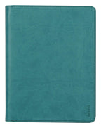 Rhodia 168103C - Konferenzmappe Rhodiarama 19,5x25,5 cm, mit Etui, dehnbare Haupttasche, 2 flache Reißverschlusstaschen, Kartenfächer, Stiftehalter, Cover aus Kunstleder Pfaugrün,, 1 Stück