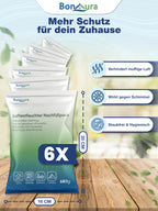 BonAura® Luftentfeuchter Nachfüllpack 6x 680g - Sparset Luftentfeuchter Granulat - 6er Set Entfeuchter Granulat - Schimmel- und Geruchsschutz