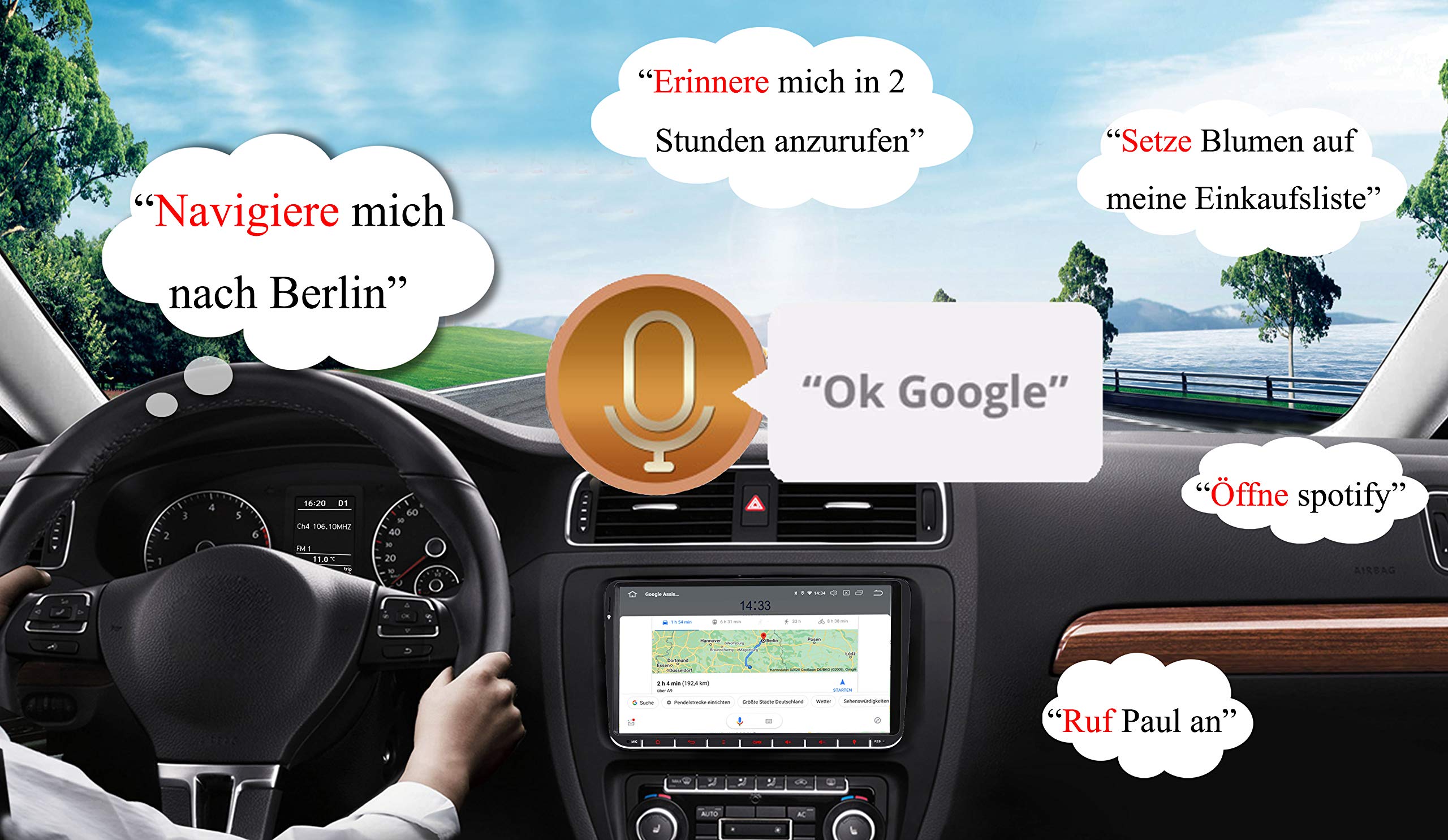 M.I.C. AV9V2-Ultra Android 13 Autoradio mit navi Qualcomm Snapdragon 665 8G+256G Ersatz für VW Golf t5 touran Passat RNS RCD Skoda SEAT: SIM DAB Plus BT 5.0 WiFi 2din 9" IPS Panzerglas Bildschirm USB