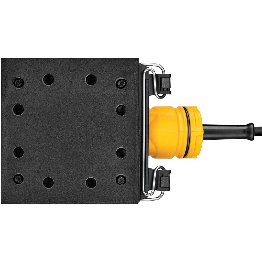 DEWALT Vibratiosnschleifer/Schwingschleifer (230 Watt, Schwingkreis-ø 1.6 mm, Schleifplatte 108 x 115 mm, Klettfix, AirLock kompatibel, inkl. Staubfangsack & Absaugadapter) DWE6411-QS