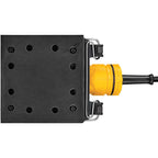 DEWALT Vibratiosnschleifer/Schwingschleifer (230 Watt, Schwingkreis-ø 1.6 mm, Schleifplatte 108 x 115 mm, Klettfix, AirLock kompatibel, inkl. Staubfangsack & Absaugadapter) DWE6411-QS