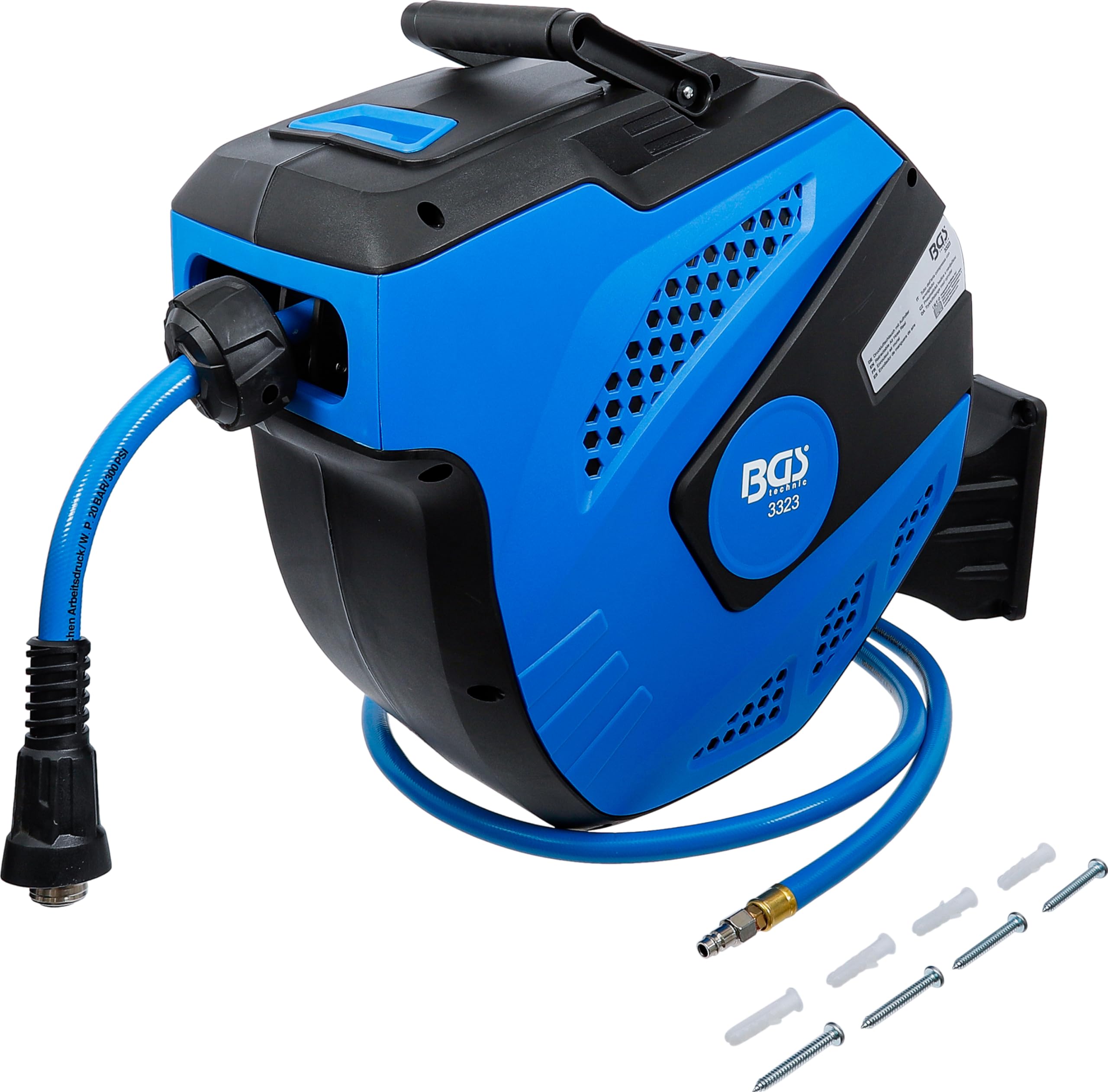 BGS 3323 | Druckluftschlauch mit Aufroller | automatisch | 12 m + 2 m
