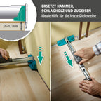 wolfcraft Hammer-Zugeisen 6945000 – Werkzeug zum Verlegen von Laminat und Parkett – 3-in-1-Funktion – Hammer, Schlagholz und Zugeisen in einem Produkt