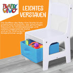 Baby Vivo Kindersitzgruppe Kindertischgruppe Kindermöbel Kinderzimmer Set mit multifunktionalem Tisch und 2 Stühlen aus Holz - Moritz