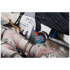 Bosch Professional 12V System Akku Winkelschleifer GWS 12V-76 (inkl. 2x Trennscheibe Expert for Inox, 1x Hartmetall - Trennscheibe Carbide Multi Wheel, 2x Einlage, L-BOXX, ohne Akku/ Ladegerät)