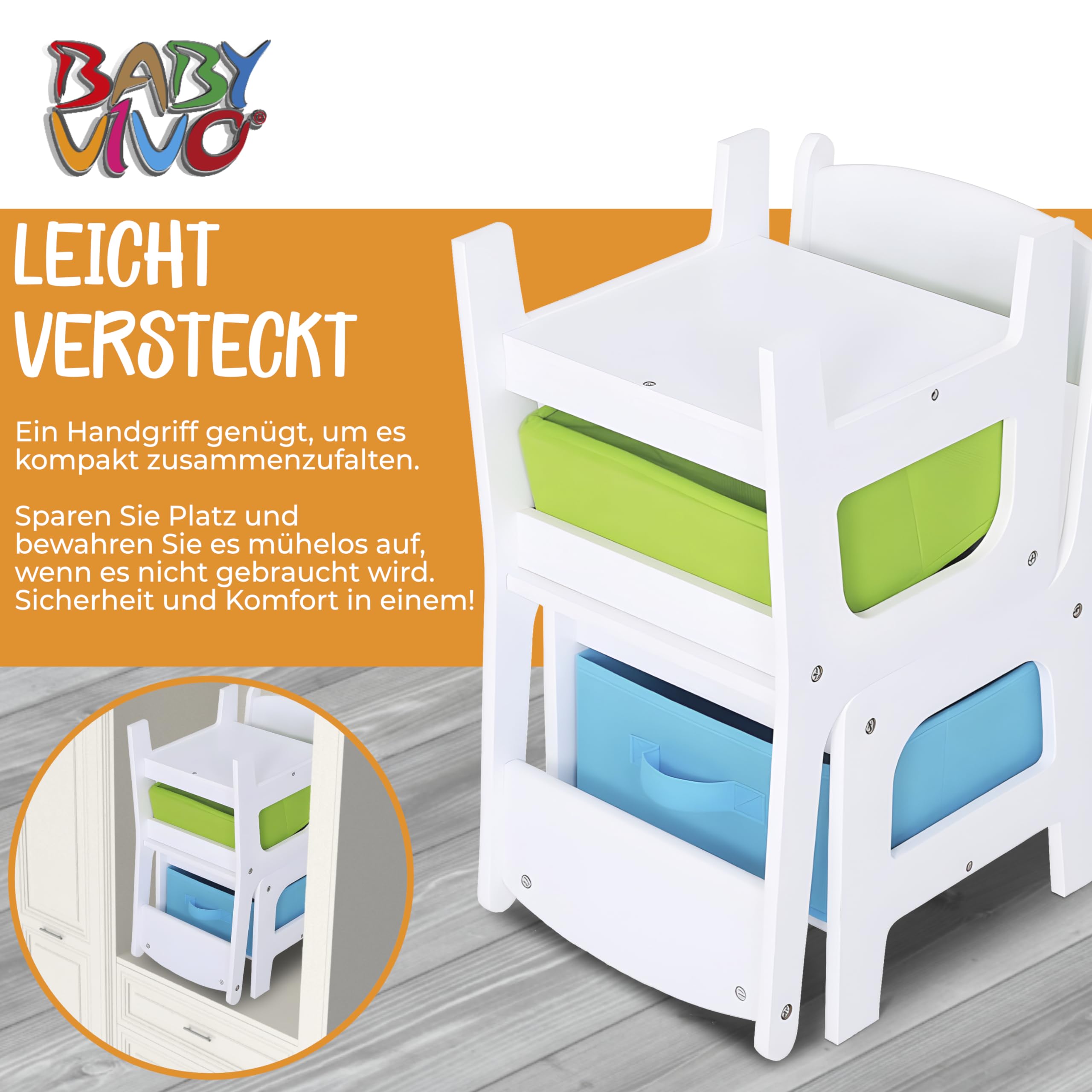 Baby Vivo Kindersitzgruppe Kindertischgruppe Kindermöbel Kinderzimmer Set mit multifunktionalem Tisch und 2 Stühlen aus Holz - Moritz