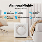 COWAY Luftreiniger Allergiker, Energiesparender ECO-Modus, Entfernt 99,999% der schädlichen Partikel bis zu 0,01 µm, für Allergie (ECARF Siegel) Staub Pollen, CADR 421m³/h, ap-1512hh MIGHTY (Weiß)