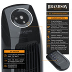 Brandson - Turmventilator Silent ECO Green - Preisträger 2025-9 Geschwindigkeitsstufen - DC Standventilor mit Fernbedienung - Oszillation - Ventilator mit Timer - sehr leise - energiesparend
