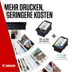 Canon Tinte & Papier Multipack - PG-545/CL-546 Original Drucker Tintenpatronen 2er-Pack (1 x Schwarz, 1 x Farbe druckerpatronen) & 4x6 Fotopapier (50 x Blatt) Für PIXMA TS3350, TS4550, TS3450, TS3150
