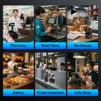 Tera Barcode Scanner Plattform Omnidirektional: 1D 2D QR Code Desktop-Lesegerät Freihändig USB Kabelgebunden Verstellbarer Winkel, Plug-and-Play für POS Supermarkt Lager Einzelhandel Krankenhaus 9700