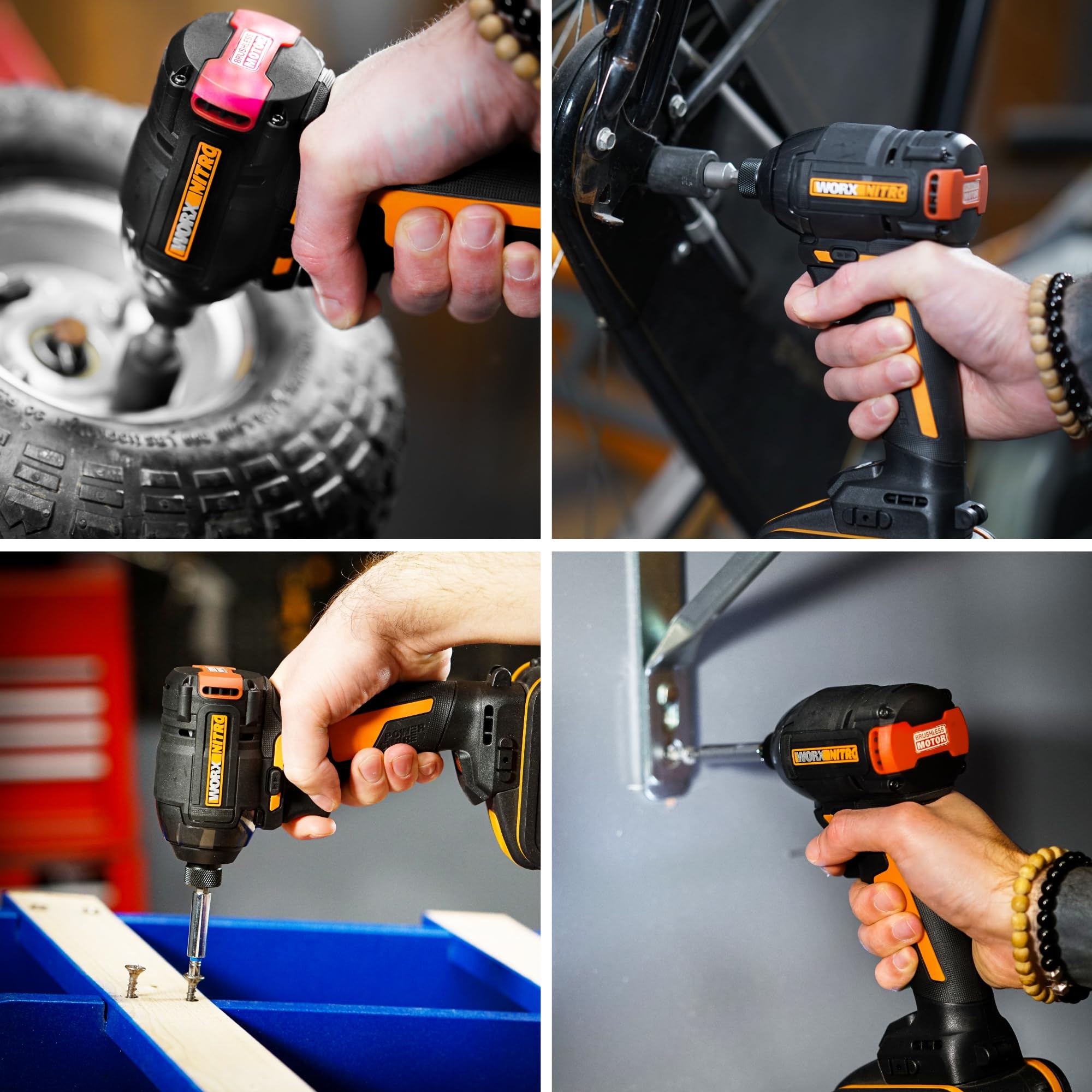 WORX Nitro Akku-Schlagschrauber 20V WX265.9 - leistungsstarker Brushless Motor - 3 Geschwindigkeitsstufe & 2 Modi - 200Nm Drehmoment - 3400 U/min - leicht & kompakt - ohne Akku & Ladegerät