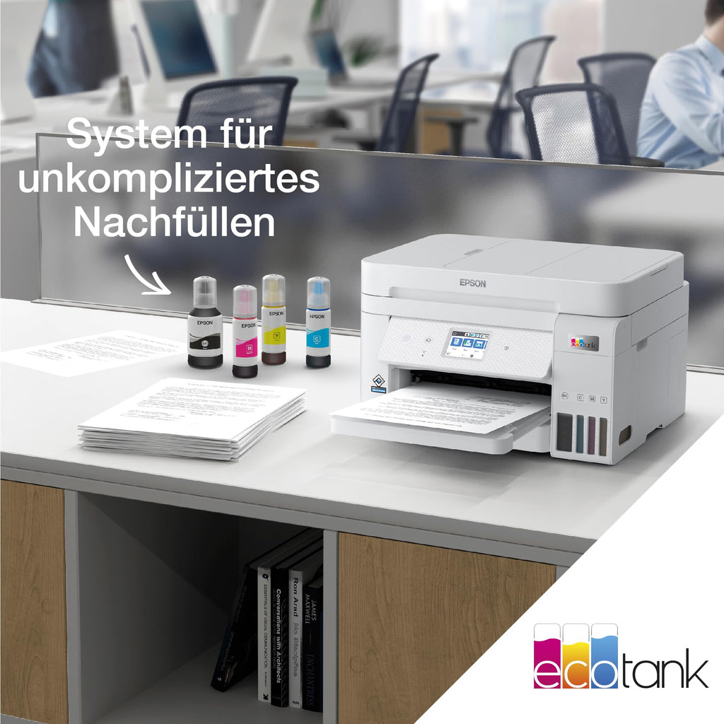Epson EcoTank ET-4856 A4-Multifunktions-Wi-Fi-Tintentankdrucker, mit einem im Lieferumfang enthaltenen Vorrat an Tinten bis zu 3 Jahren