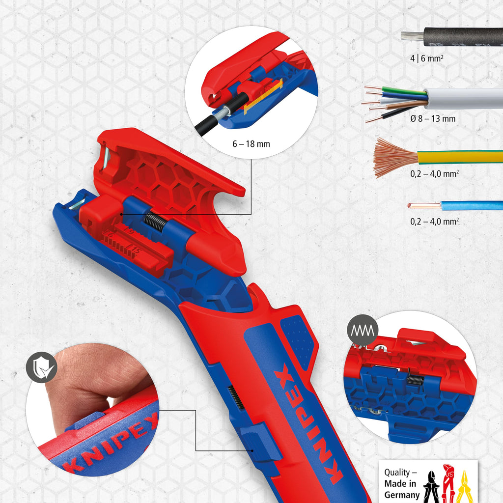 KNIPEX ErgoStrip PV Abmantelungswerkzeug 135 mm, 16 95 03 SB