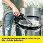 Karcher Asche- und Trockensauger AD 2, Nennleistungsaufnahme: 600 W, Metallbehälter: 14 l, Saugschlauch: 1,2 m, integrierte Filterabreinigung, Flachfaltenfilter, Metall-Grobschmutzfilter