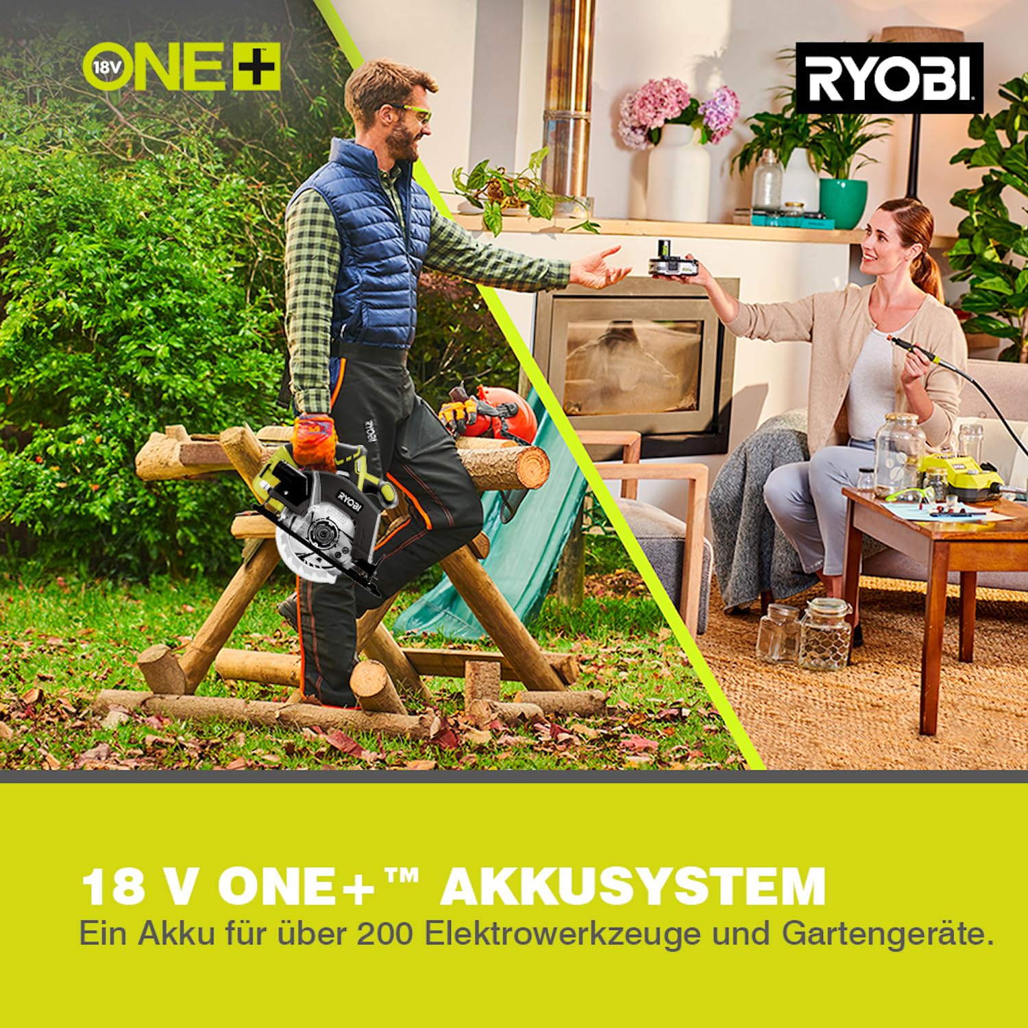 RYOBI 18 V ONE+ Akku-Handkreissäge R18CSP-0, 150 mm Sägeblatt, werkzeuglose Einstellung, präzise Schnitte, Tiefeneinstellung, ohne Akku & Ladegerät