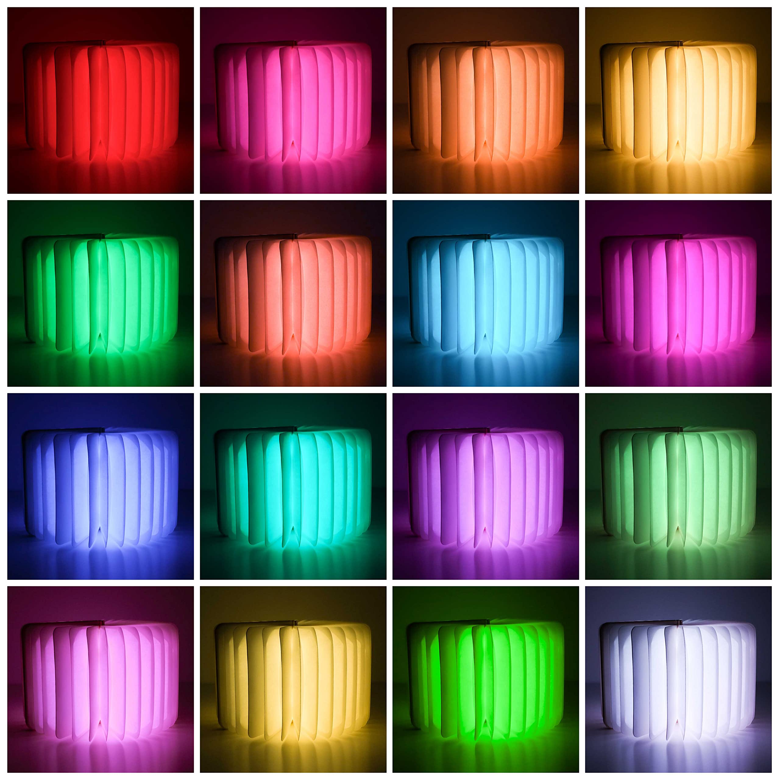 BONNYCO Buchlampe Holz mit Farbwechsel 16 Farben und Timer. LED Buchlampe Geschenk für Frauen und Männer zum Geburtstag Weihnachten. Kleine Lampe Deko Wohnzimmer Schlafzimmer Zimmer, Buch Lampe