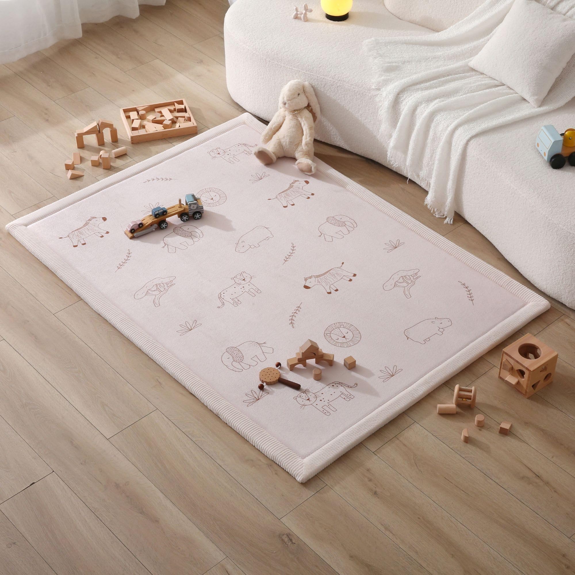 Hakuna Matte Wolkenweiche Spielmatte Baby 170x120x2,5cm – Teppich für Kinderzimmer mit hochwertigem Memory-Schaum – Krabbelmatte Baby mit Rutschfester Unterseite – Krabbeldecke, Tatami Matte