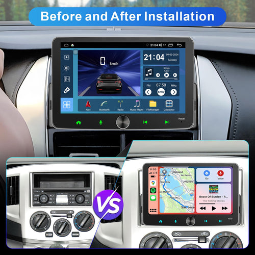 Android Autoradio 1din mit Navi 7 Zoll Bildschirm Android Auto & Wireless CarPlay Auto Radio Touch Display mit Bluetooth AM/FM WiFi GPS SWC RDS 2G+32G