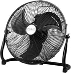 OZAVO Standventilator, Windmaschine ⌀50 cm mit 3 Laufgeschwindigkeiten, Bodenventilator Power, Tischventilator Metall, Luftkühler, verstellbare Neigungswinkel, 100W, Schwarz