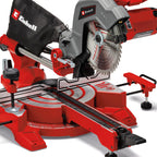 Einhell Zug-Kapp-Gehrungssäge TC-SM 216 (1600 W, max. 65 mm x 305 mm Schnitttiefe/-breite, Ø 216 mm Sägeblatt, Zugfunktion, Drehtisch mit Schnellverstellung, Laser)