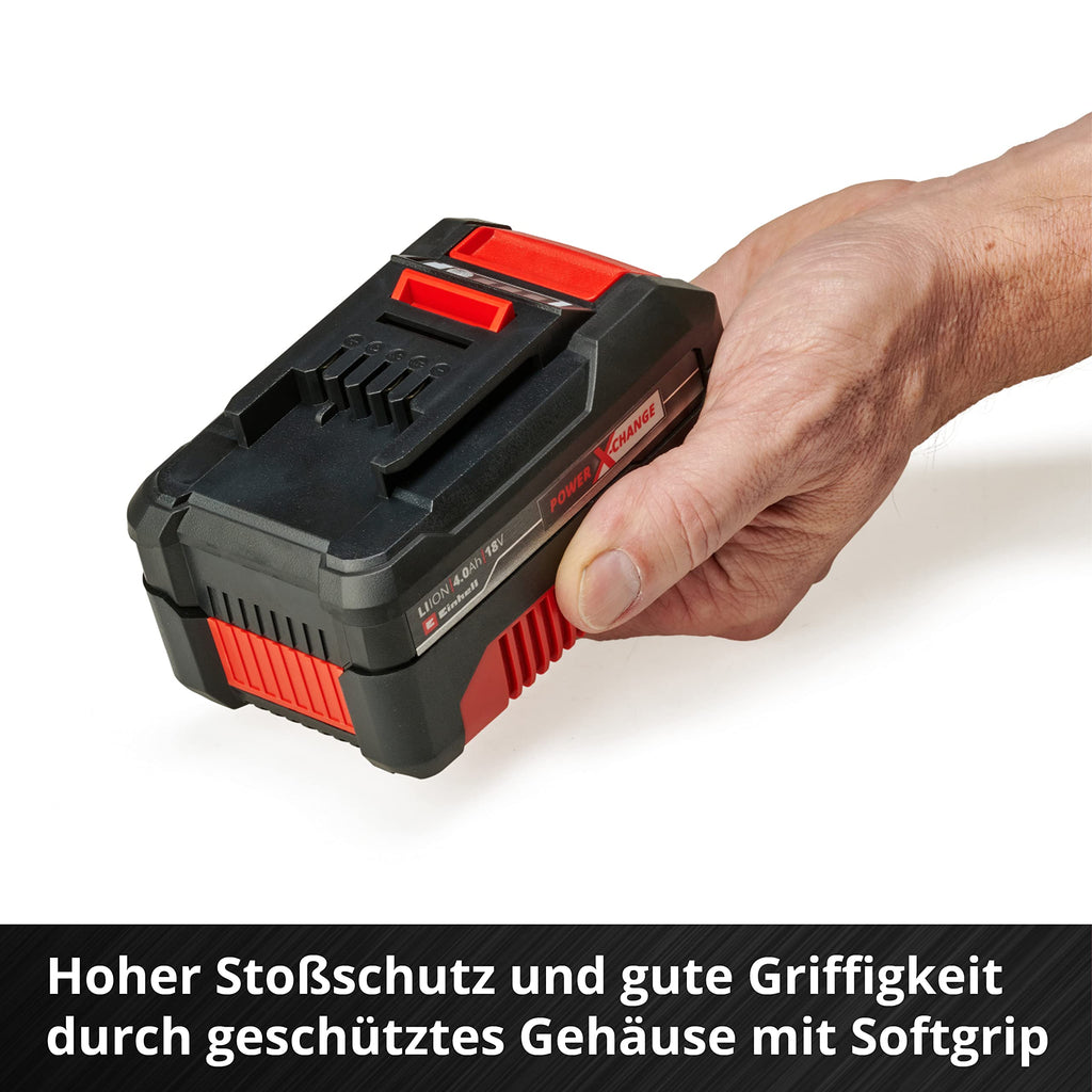 Original Einhell Starter Kit 4,0 Ah Akku und Ladegerät Power X-Change (Li-Ion, 18 V, 75 min Ladezeit, passend für alle Power X-Change Geräte) 1er Pack