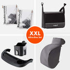 Daliya® Rapidy Buggy Kinderwagen 0-36 Monate Sportwagen mit Liegeposition Wickeltasche, Winterfußsack, Ess- & Spieltisch und mehr (Dunkelgrau - Schwarz)