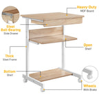 Yaheetech Schreibtisch Computertisch Büromöbel PC Tisch Bürotisch Arbeitstisch aus Holz und Stahl mit Ablage und Schublade 79 x 56 x 51cm