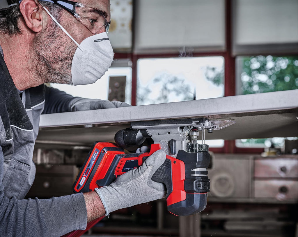 Einhell Professional Akku-Stichsäge TP-JST 18/135 Li BL Power X-Change (18 V, 135 mm Schnitttiefe in Holz, 26 mm Hubhöhe, Brushless, T-Style-Griff, 3x Sägeblatt, ohne Akku)