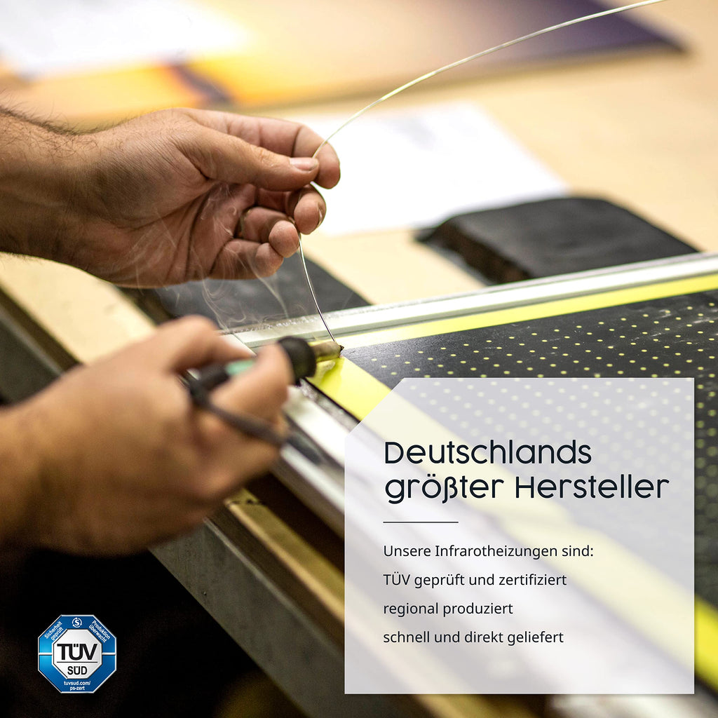 Könighaus Bild Infrarotheizung – Strahlende Wohlfühlmomente – TÜV SÜD - 5 Jahre Garantie - 1200 Watt - Infrarot Wandheizung (Motiv: Feuer)